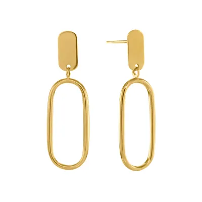 Paperclip Earrings in 10K Yellow Gold