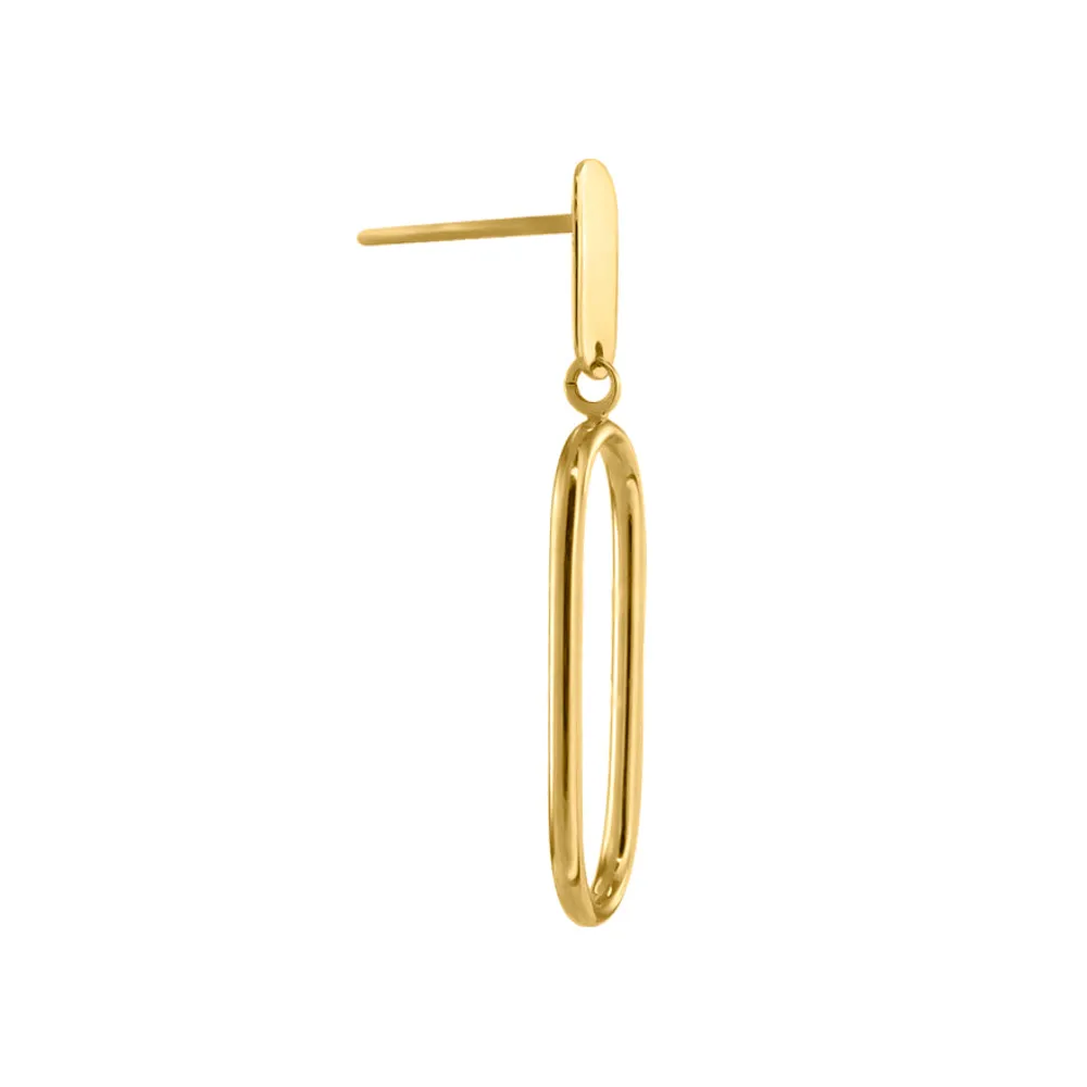 Paperclip Earrings in 10K Yellow Gold