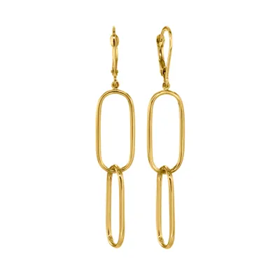 Paper Clip Earrings In 10K Yellow Gold