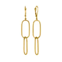 Paper Clip Earrings In 10K Yellow Gold