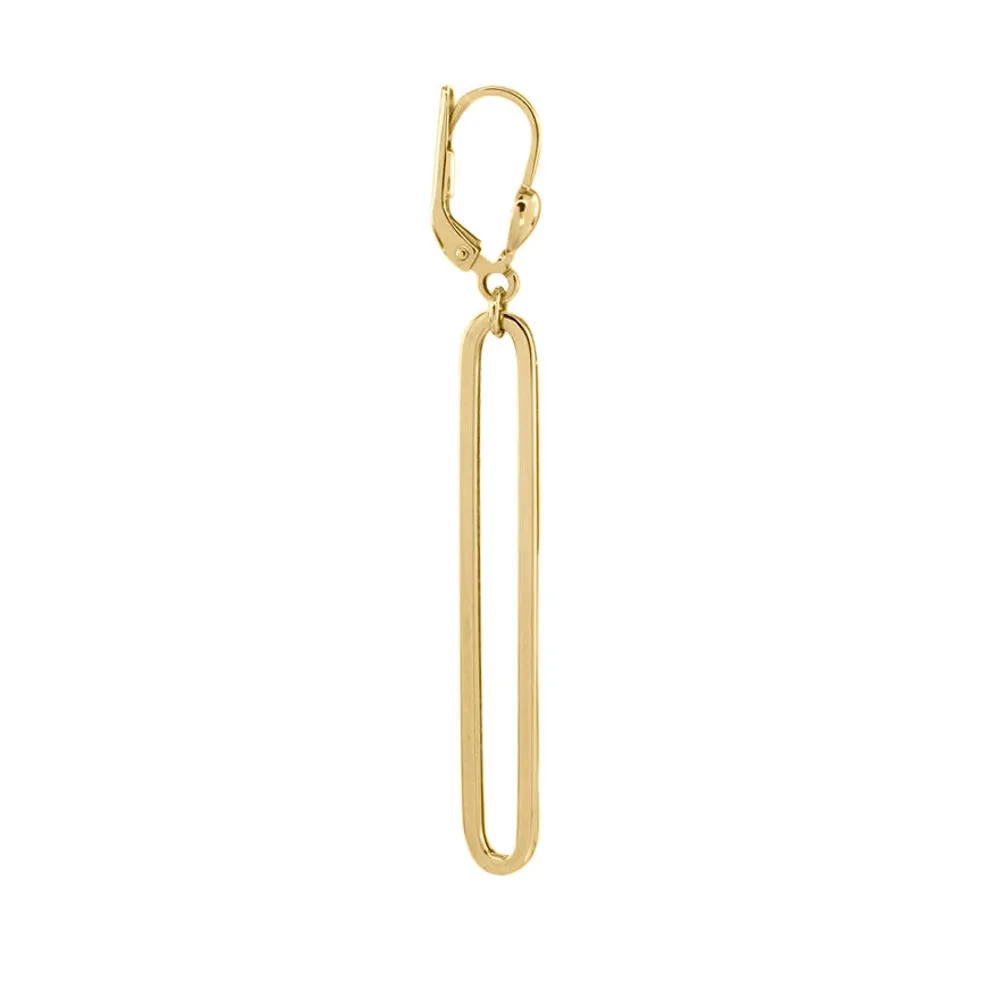 Paperclip Drop Earrings in 10K Yellow Gold