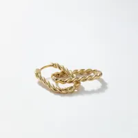 Rectangle Twist Hoop Earrings in 10K Yellow Gold