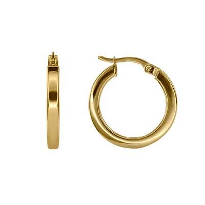 Square Tube Hoop Earrings in 14K Gold