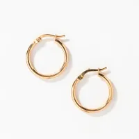 Round Tube Hoop Earrings in 14K Yellow Gold