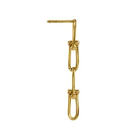 Beaded Quad Link Earrings in 10K Yellow Gold