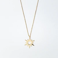 Sun Pendant Necklace in 10K Yellow Gold