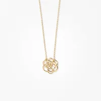 Rose Necklace in 10K Yellow Gold