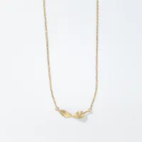 Twisted Leaf Pendant Necklace in 10K Yellow Gold