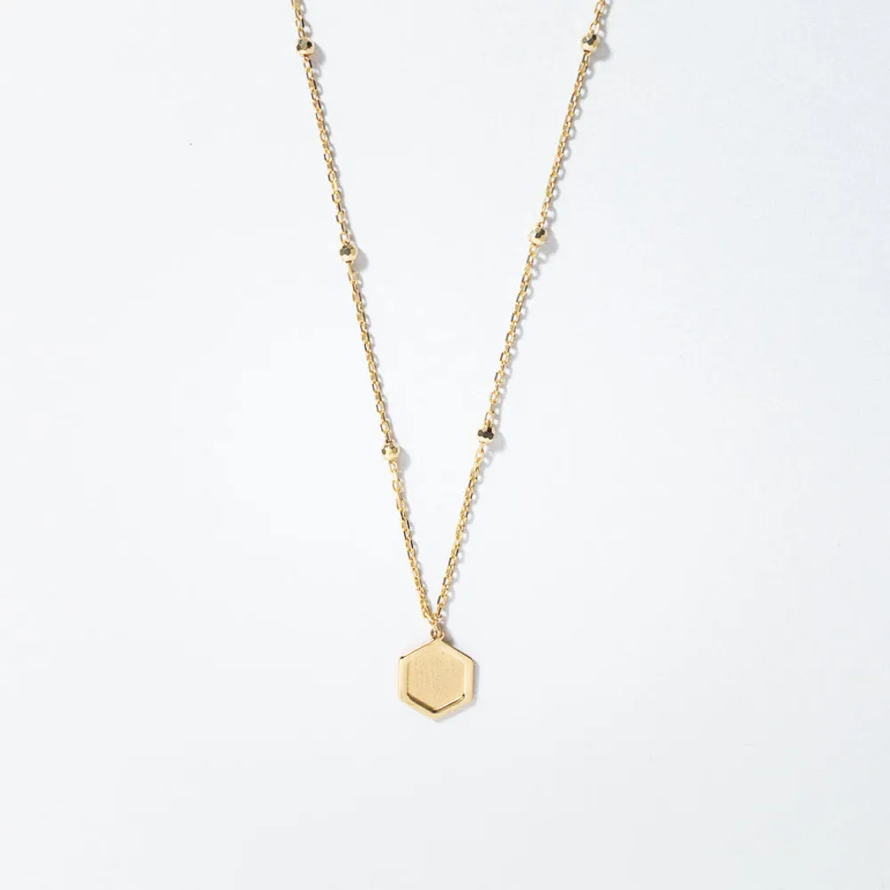 Honeycomb Pendant Necklace in 10K Yellow Gold