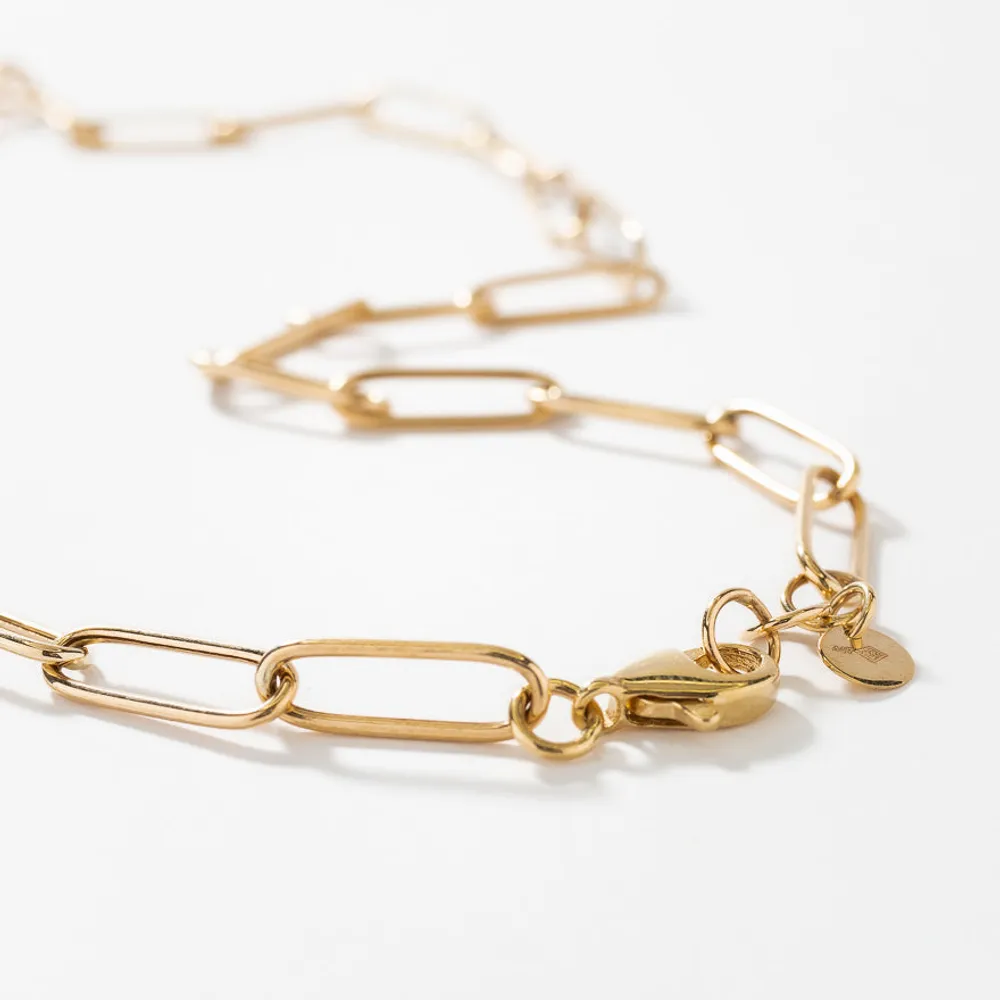 10K Yellow Gold Paper Clip Chain (18”)