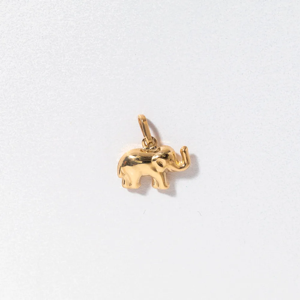 Elephant Pendant in 10K Yellow Gold