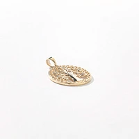Tree Of Life Charm In 10K Yellow and White Gold