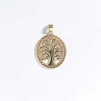 Tree Of Life Charm In 10K Yellow and White Gold