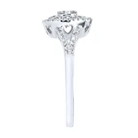 Diamond Cluster Statement Ring 14K White Gold (0.62ct tw)