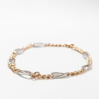 Diamond Link Bracelet in 10K Yellow and White Gold (0.50 ct tw)