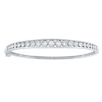 10K White Gold Channel Set Diamond Bangle Bracelet (1.25 ct tw)