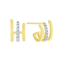 Hook Stud Diamond Earrings in 10K Yellow Gold (0.08 ct tw)