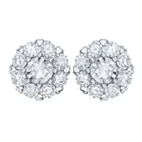 - Hidden Hearts - 10K White Gold Diamond Cluster Stud Earring (1.00 ct