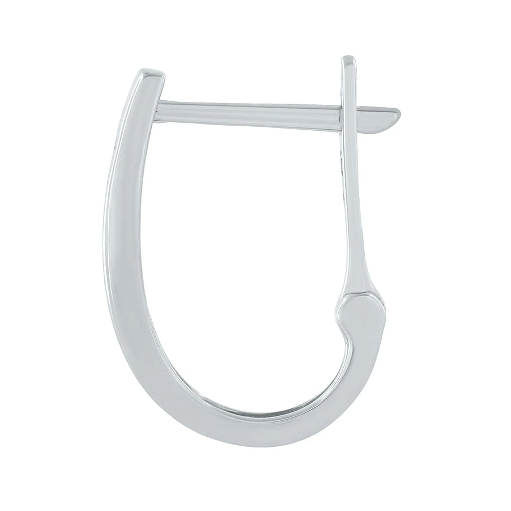 Channel-Set Diamond J-Hoop Earrings in 10K White Gold ( ct tw