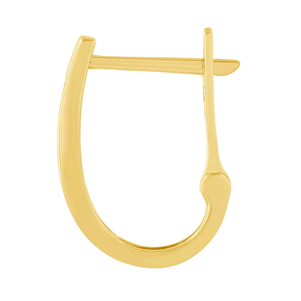 Channel-Set Diamond J-Hoop Earrings in 10K Yellow Gold ( ct tw