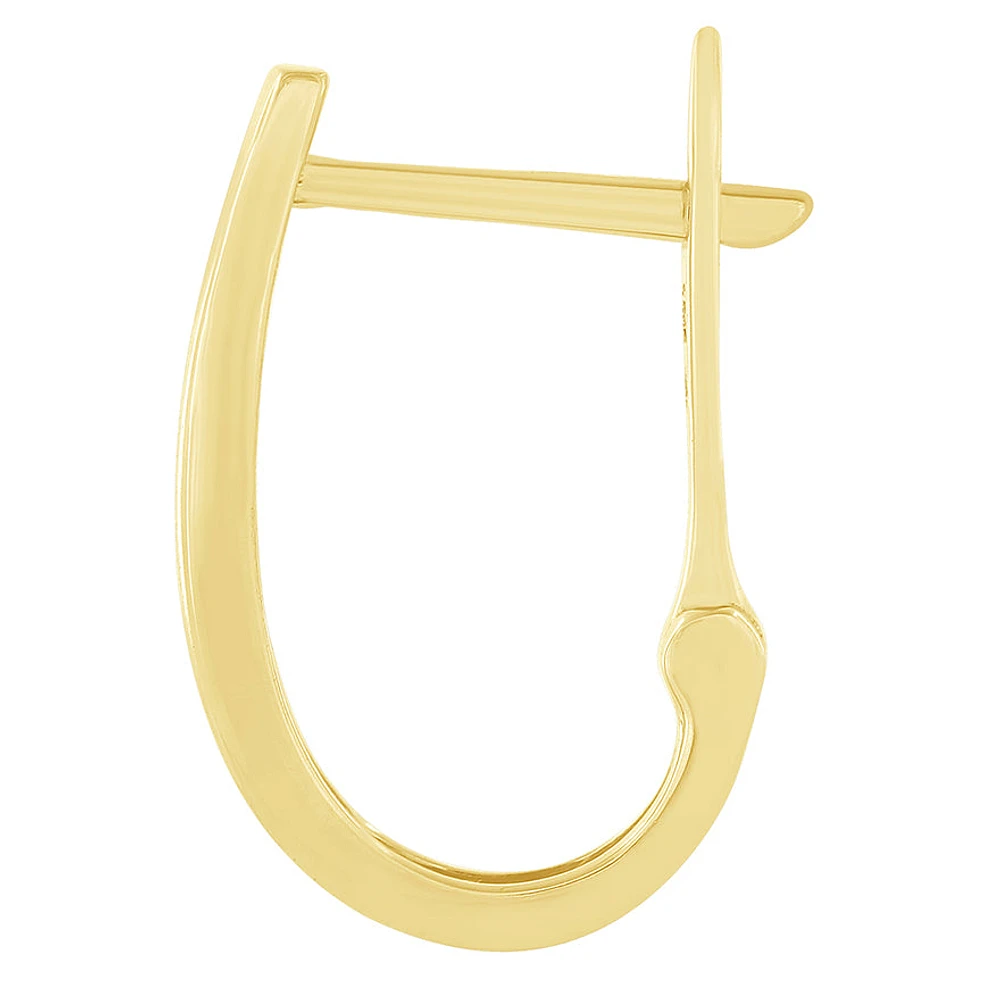 Channel-Set Diamond J-Hoop Earrings in 10K Yellow Gold ( ct tw