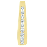 Channel-Set Diamond J-Hoop Earrings in 10K Yellow Gold ( ct tw