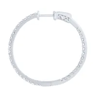 Diamond Hoop Earrings in 14K White Gold (1.50 ct tw)