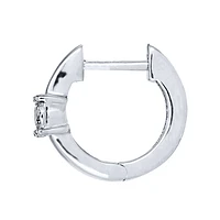 Diamond Hoop Earrings In 10K White Gold (0.13 ct tw)
