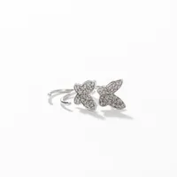 Diamond Butterfly Earrings in 10K White Gold ( ct tw