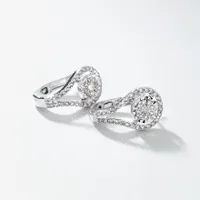 Diamond Cluster Earrings in 10K White Gold (0.63 ct tw)