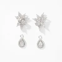 Diamond Cluster Earrings in 10K White Gold (2.00 ct tw)