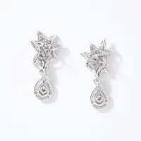 Diamond Cluster Earrings in 10K White Gold (2.00 ct tw)