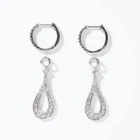 Diamond Dangle Earrings in 10K White Gold (1.00 ct tw)