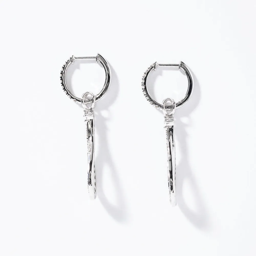 Diamond Dangle Earrings in 10K White Gold (1.00 ct tw)