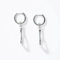 Diamond Dangle Earrings in 10K White Gold (1.00 ct tw)