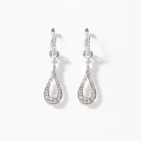 Diamond Dangle Earrings in 10K White Gold (1.00 ct tw)