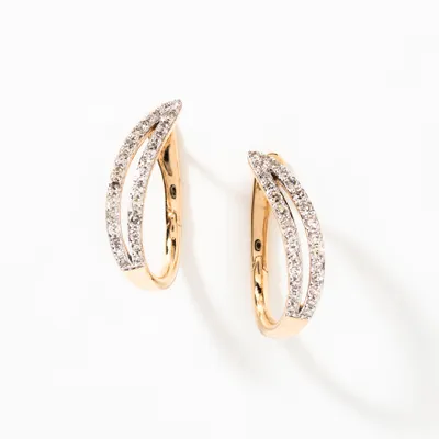 Diamond Hook Earrings in 10K Yellow Gold (0.33 ct tw)