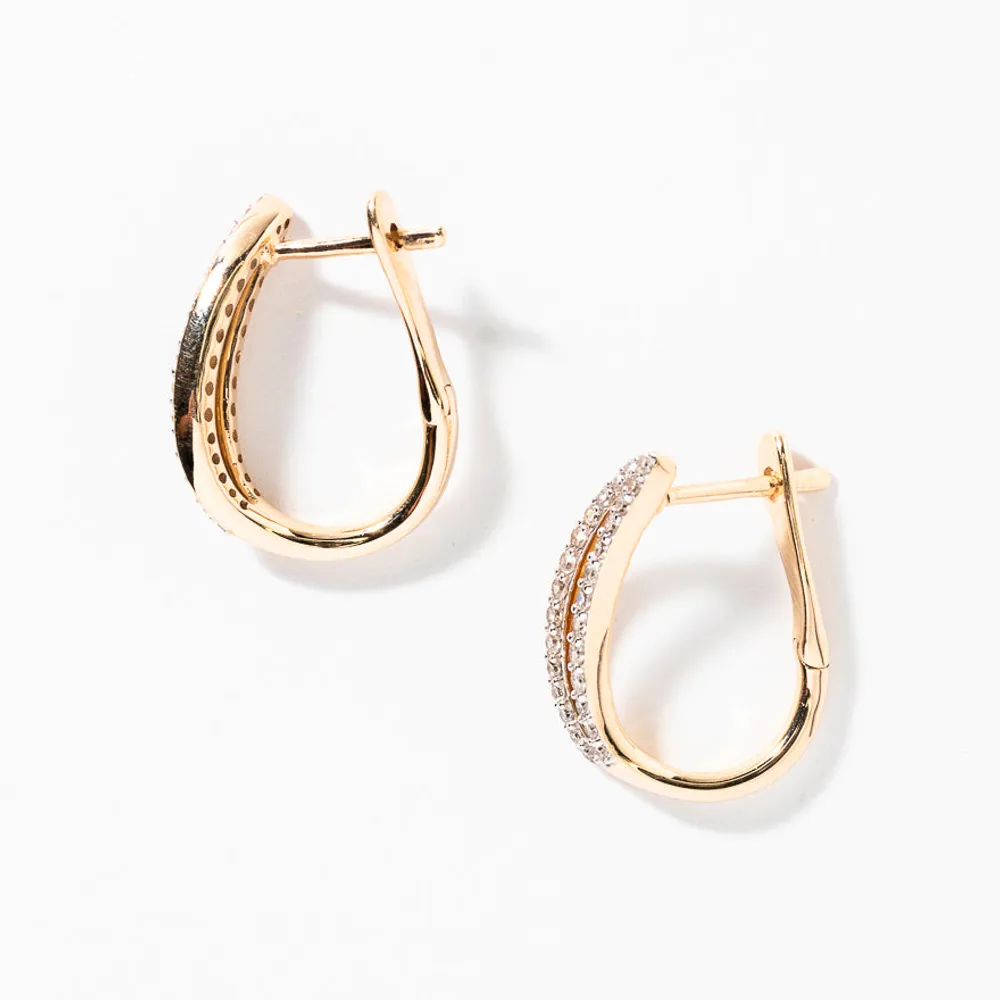 Diamond Hook Earrings in 10K Yellow Gold (0.33 ct tw)