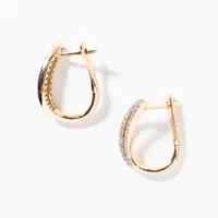 Diamond Hook Earrings in 10K Yellow Gold (0.33 ct tw)