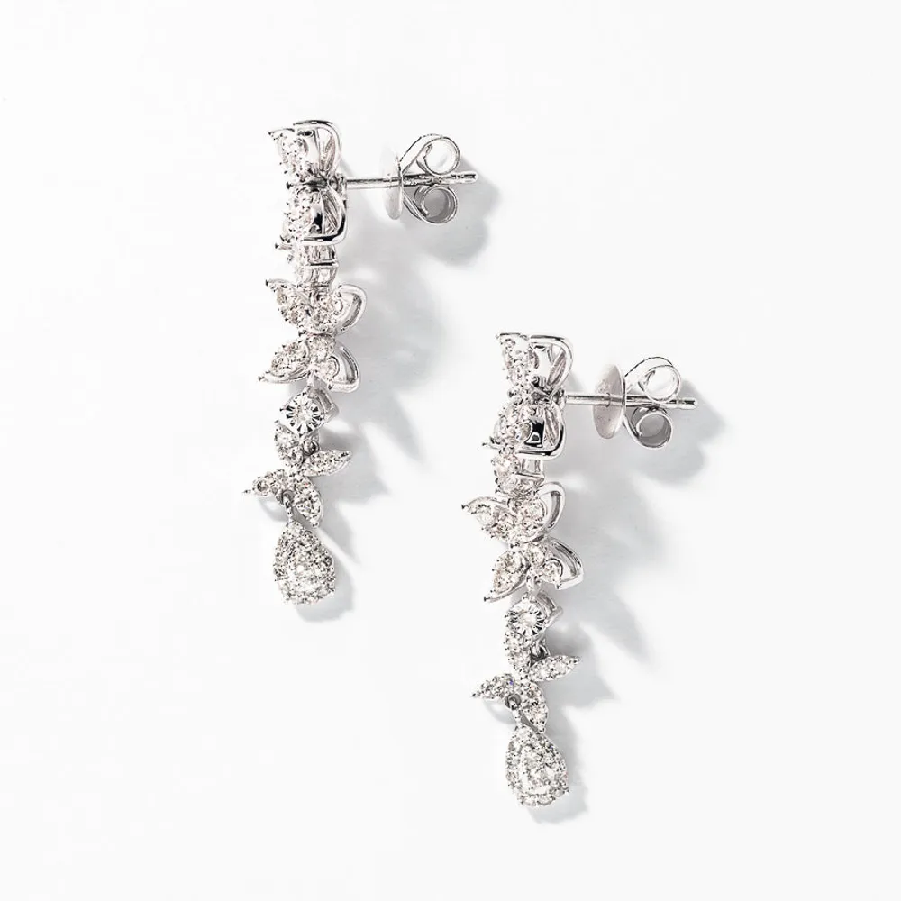 Multi-Look Diamond Cluster Earrings in 10K White Gold (1.00 ct tw)