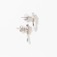 Shooting Stars Diamond Stud Earrings in 10K White and Yellow Gold (0.1