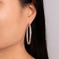 Diamond Hoop Earrings in 10K Yellow and White Gold ( ct tw