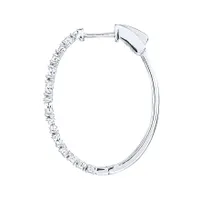 Miracle Mark Diamond Hoop Earrings in 10K White Gold (1.00ct tw)