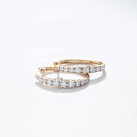 -Fara- Diamond Oval Shape Hoop Earrings In 10K Yellow Gold (0.50 ct tw