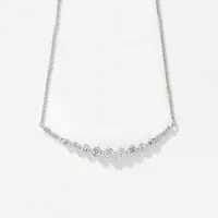 Crescent Diamond Necklace in 10K White Gold (1.00 ct tw)