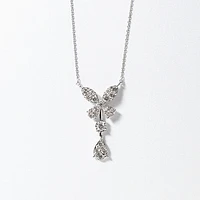 Butterfly Style Pendant with Removable Drop in 10K White Gold (1.00 ct