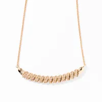 Crescent Diamond Necklace in 10K Yellow Gold (0.63 ct tw)