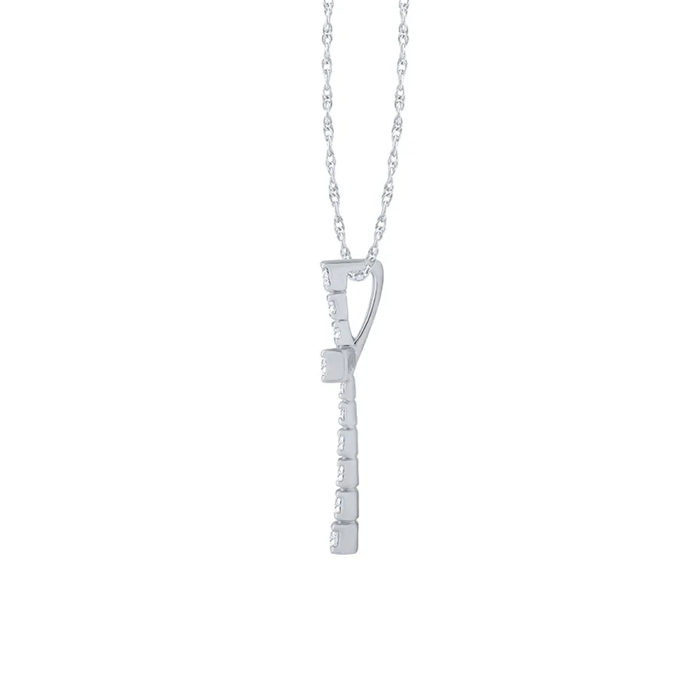 Diamond Cross Pendant Necklace in 10K White Gold (1.00 ct tw)