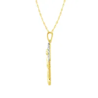 Virgin Mary Diamond Pendant Necklace in 10K Yellow Gold (0.13 ct tw)