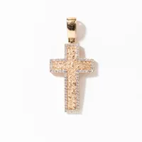 Diamond Nugget Cross Pendant in 10K Yellow Gold (0.39 ct tw)